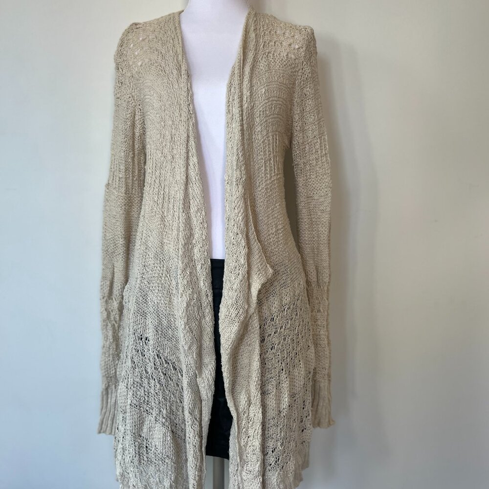 American Eagle Beige Flowy Cardigan